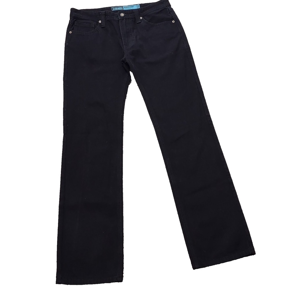 Rock & Roll Jeans Mens 32x36 (32x35) Black Revolver Slim Straight Western Cowboy